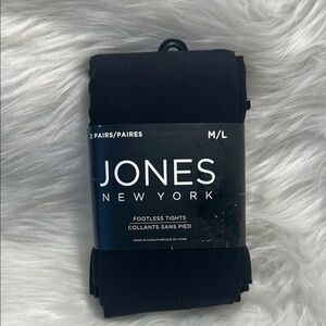 (2)Jones New York Classic Black Footless Tights